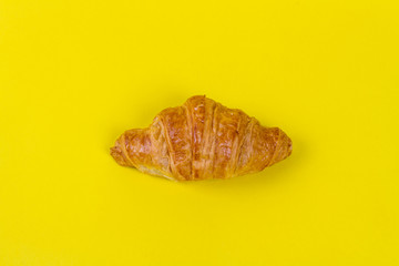 Bread on yellow background