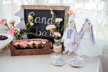 Wedding decor with fresh flowers