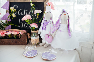 Wedding decor with fresh flowers