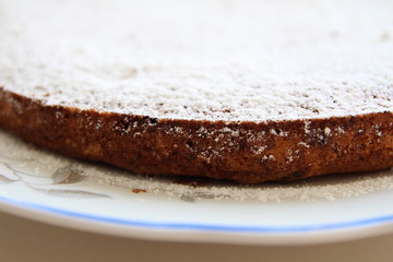 Close-up photo of a piece of sponge cake. Muffin.Dessert 