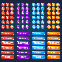 Mobile Game Ui, vector collection of icong, and buttons