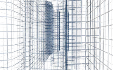 Abstract building wireframe