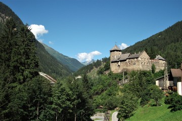 Fototapeta na wymiar Burg in Tirol mit Wald