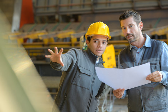 workers at a manufacturing area