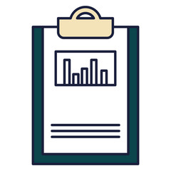 clipboard paper with statistics vector illustration design