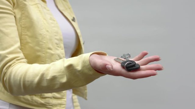 Keys in the palm hand