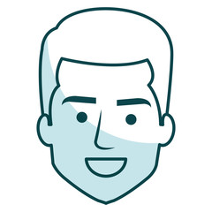 young man head avatar character vector illustration design