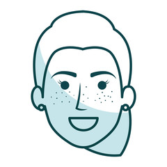 beautiful and young woman head character vector illustration design