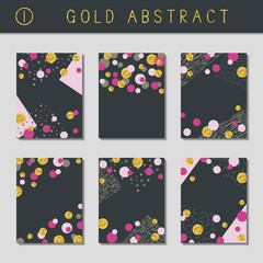 Set of metallic abstract brochures