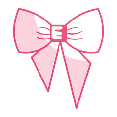 ribbon bow decorative icon vector illustration design