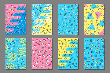 Fototapeta premium Geometric memphis prints