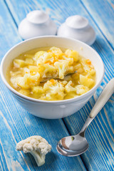 Fresh cauliflower soup.