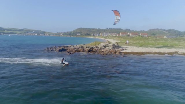 Kitesurfer in a Bay