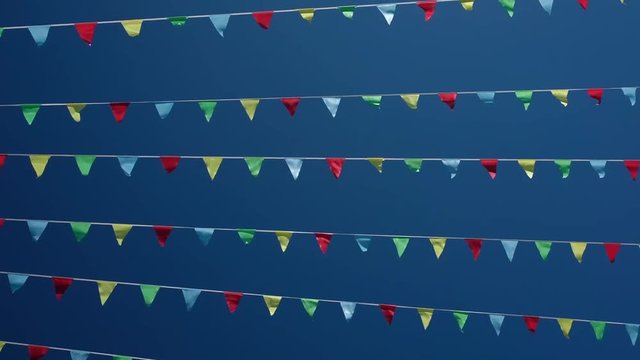 Small triangular waving flags