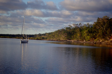 boat under the clouds