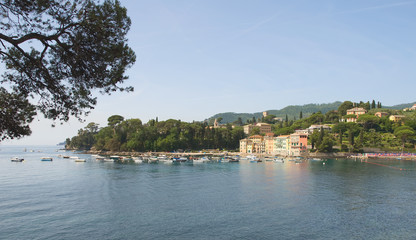 Fototapeta na wymiar San Michele di Pagana bay - Rapallo - Ligurian sea - Italy