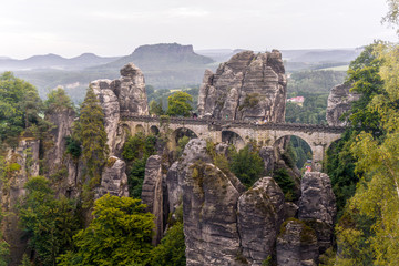 Fototapeta na wymiar Basteibrücke Sächsische Schweiz 