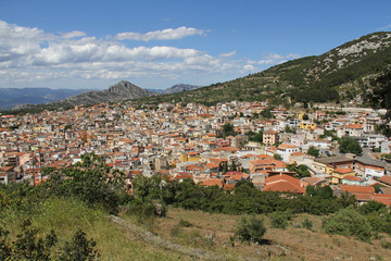 Fototapeta na wymiar vista panoramica di Dorgali (Nuoro, Sardegna)