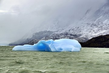 Hielo Glaciar lago azul nieve 