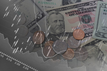 Money with chart can be used for financial concept