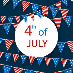 Obraz premium 4th July card with flags.