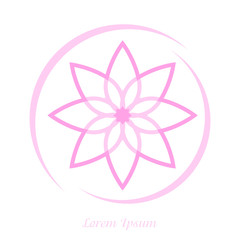 Isolated spa logo with a lotus icon, Vector illustration