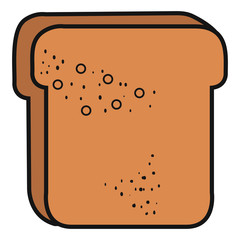 delicious toast bread isolated icon vector illustration design