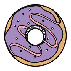 delicious sweet donut icon vector illustration design