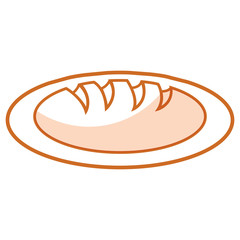 dish with delicious bread isolated icon vector illustration design