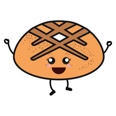 delicious bread isolated kawaii character vector illustration design