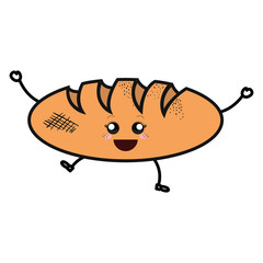 delicious bread isolated kawaii character vector illustration design