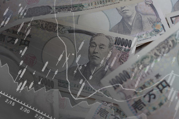 Money with chart can be used for financial concept