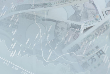 Money with chart can be used for financial concept