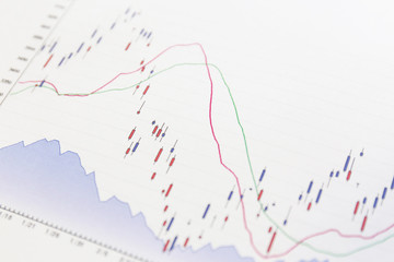Money with chart can be used for financial concept