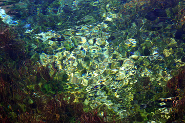 ripples in spring fed pond Te Waikoropupu Springs NZ