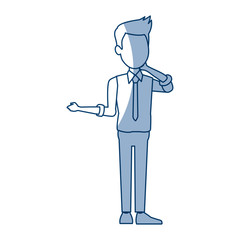 young businessman standing character pose vector illustration