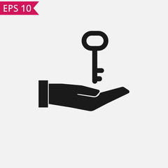 Hand and key icon Vector.