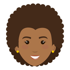beautiful and young woman head character vector illustration design