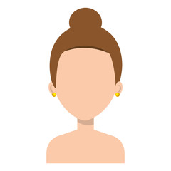 beautiful and young woman shirtless character vector illustration design