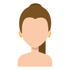 beautiful and young woman shirtless character vector illustration design
