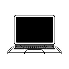 laptop computer communication device technology vector illustration