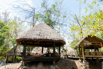 Fototapeta na wymiar Tourist relaxing in Laos