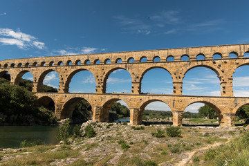 Pont du Gard, Aquädukt der Provence-Alpes-Cote d'Azur in Frankreich