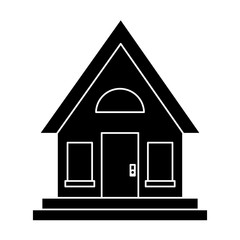 silhouette of house icon over white background vector illustration