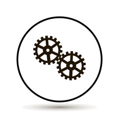 Fototapeta premium two gear Icon, flat design style on white background