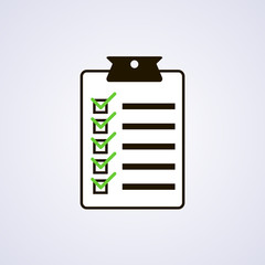 checklist icon vector illustration flat design. Questionnaire, survey, clipboard, task list.