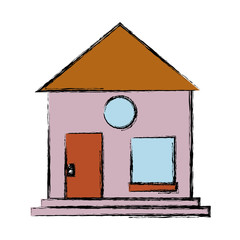house icon over white background colorful design  vector illustration