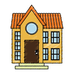 house icon over white background colorful design  vector illustration