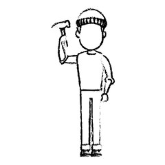 computer hacker man character system thief vector illustration