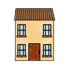 house icon over white background colorful design  vector illustration